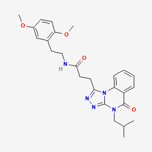 molecular formula C26H31N5O4 B2637399 N-[2-(2,5-dimethoxyphenyl)ethyl]-3-(4-isobutyl-5-oxo-4,5-dihydro[1,2,4]triazolo[4,3-a]quinazolin-1-yl)propanamide CAS No. 902929-91-3