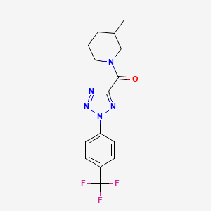 molecular formula C15H16F3N5O B2637403 (3-甲基哌啶-1-基)(2-(4-(三氟甲基)苯基)-2H-四唑-5-基)甲酮 CAS No. 1396880-77-5