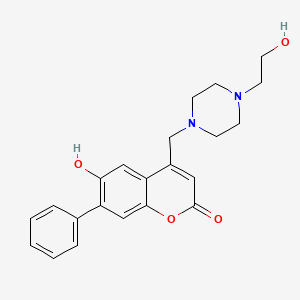 molecular formula C22H24N2O4 B2637413 6-hydroxy-4-{[4-(2-hydroxyethyl)piperazin-1-yl]methyl}-7-phenyl-2H-chromen-2-one CAS No. 896080-38-9