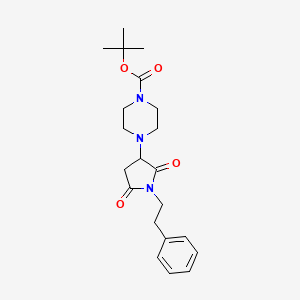 Tert-butyl 4-[2,5-dioxo-1-(2-phenylethyl)pyrrolidin-3-yl]piperazine-1-carboxylate