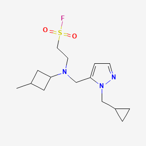 2-[[2-(Cyclopropylmethyl)pyrazol-3-yl]methyl-(3-methylcyclobutyl)amino]ethanesulfonyl fluoride