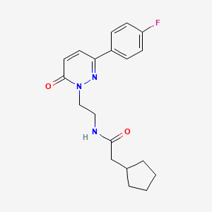 molecular formula C19H22FN3O2 B2637420 2-cyclopentyl-N-(2-(3-(4-fluorophenyl)-6-oxopyridazin-1(6H)-yl)ethyl)acetamide CAS No. 921575-37-3
