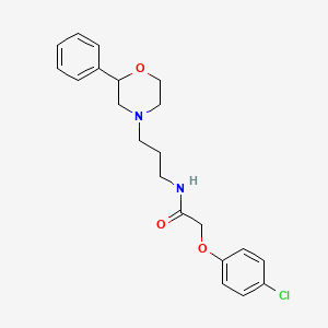 2-(4-chlorophenoxy)-N-(3-(2-phenylmorpholino)propyl)acetamide