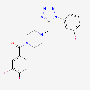 molecular formula C19H17F3N6O B2637427 (3,4-difluorophenyl)(4-((1-(3-fluorophenyl)-1H-tetrazol-5-yl)methyl)piperazin-1-yl)methanone CAS No. 1021254-14-7