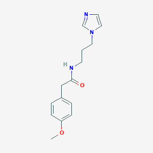 molecular formula C15H19N3O2 B263743 N-[3-(1H-imidazol-1-yl)propyl]-2-(4-methoxyphenyl)acetamide 