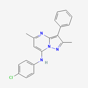 molecular formula C20H17ClN4 B2637434 N-(4-chlorophenyl)-2,5-dimethyl-3-phenylpyrazolo[1,5-a]pyrimidin-7-amine CAS No. 902010-00-8