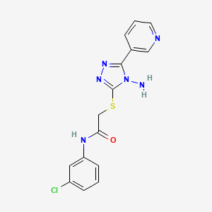 molecular formula C15H13ClN6OS B2637438 2-{[4-amino-5-(pyridin-3-yl)-4H-1,2,4-triazol-3-yl]sulfanyl}-N-(3-chlorophenyl)acetamide CAS No. 728894-43-7