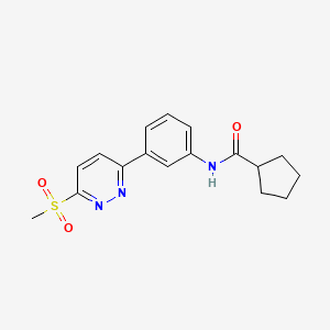 molecular formula C17H19N3O3S B2637440 N-(3-(6-(methylsulfonyl)pyridazin-3-yl)phenyl)cyclopentanecarboxamide CAS No. 1005305-31-6