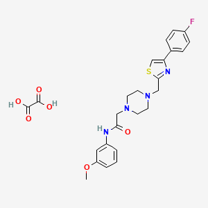 molecular formula C25H27FN4O6S B2637450 2-(4-((4-(4-fluorophenyl)thiazol-2-yl)methyl)piperazin-1-yl)-N-(3-methoxyphenyl)acetamide oxalate CAS No. 1216408-37-5