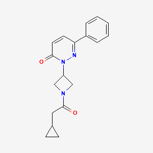 molecular formula C18H19N3O2 B2637454 2-[1-(2-Cyclopropylacetyl)azetidin-3-yl]-6-phenylpyridazin-3-one CAS No. 2380094-69-7