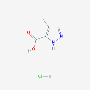 molecular formula C5H7ClN2O2 B2637457 4-methyl-1H-pyrazole-3-carboxylic acid hydrochloride CAS No. 1955553-53-3