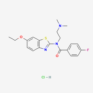 N-(2-(dimethylamino)ethyl)-N-(6-ethoxybenzo[d]thiazol-2-yl)-4-fluorobenzamide hydrochloride