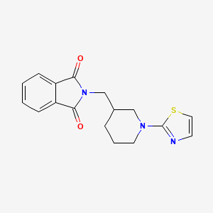 molecular formula C17H17N3O2S B2637460 2-((1-(Thiazol-2-yl)piperidin-3-yl)methyl)isoindoline-1,3-dione CAS No. 1795189-67-1