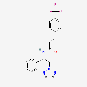 molecular formula C20H19F3N4O B2637465 N-(1-苯基-2-(2H-1,2,3-三唑-2-基)乙基)-3-(4-(三氟甲基)苯基)丙酰胺 CAS No. 2034559-67-4