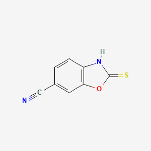 molecular formula C8H4N2OS B2637467 6-Cyano-2-mercaptobenzo[d]oxazole CAS No. 1806521-85-6