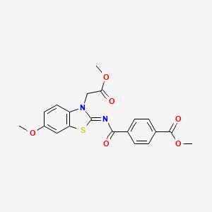 methyl 4-{[(2Z)-6-methoxy-3-(2-methoxy-2-oxoethyl)-2,3-dihydro-1,3-benzothiazol-2-ylidene]carbamoyl}benzoate