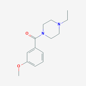 molecular formula C14H20N2O2 B263748 3-[(4-Ethyl-1-piperazinyl)carbonyl]phenyl methyl ether 
