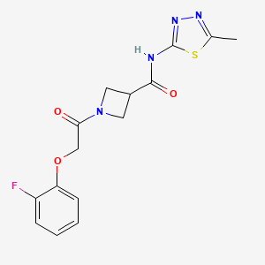 molecular formula C15H15FN4O3S B2637483 1-(2-(2-fluorophenoxy)acetyl)-N-(5-methyl-1,3,4-thiadiazol-2-yl)azetidine-3-carboxamide CAS No. 1448130-25-3