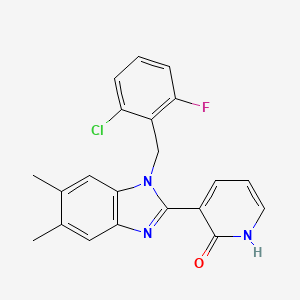 3-[1-(2-chloro-6-fluorobenzyl)-5,6-dimethyl-1H-1,3-benzimidazol-2-yl]-2(1H)-pyridinone