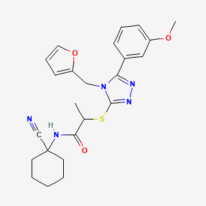 molecular formula C24H27N5O3S B2637506 N-(1-cyanocyclohexyl)-2-[[4-(furan-2-ylmethyl)-5-(3-methoxyphenyl)-1,2,4-triazol-3-yl]sulfanyl]propanamide CAS No. 920707-39-7