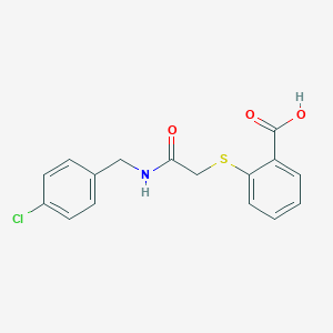molecular formula C16H14ClNO3S B263751 2-({2-[(4-Chlorobenzyl)amino]-2-oxoethyl}sulfanyl)benzoic acid 