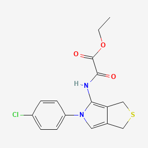 molecular formula C16H15ClN2O3S B2637511 ethyl 2-((5-(4-chlorophenyl)-3,5-dihydro-1H-thieno[3,4-c]pyrrol-4-yl)amino)-2-oxoacetate CAS No. 1170369-37-5