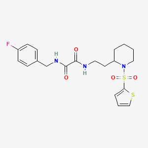 N1-(4-fluorobenzyl)-N2-(2-(1-(thiophen-2-ylsulfonyl)piperidin-2-yl)ethyl)oxalamide