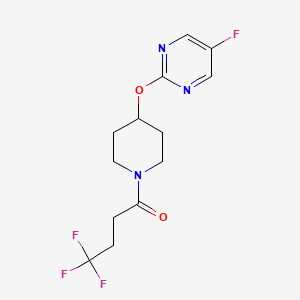 molecular formula C13H15F4N3O2 B2637524 4,4,4-Trifluoro-1-[4-(5-fluoropyrimidin-2-yl)oxypiperidin-1-yl]butan-1-one CAS No. 2380099-69-2