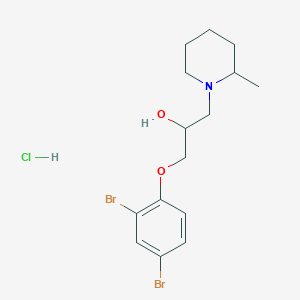 molecular formula C15H22Br2ClNO2 B2637528 1-(2,4-Dibromophenoxy)-3-(2-methylpiperidin-1-yl)propan-2-ol hydrochloride CAS No. 1216574-01-4