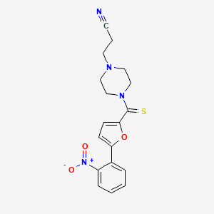 3-(4-(5-(2-Nitrophenyl)furan-2-carbonothioyl)piperazin-1-yl)propanenitrile