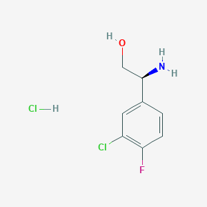 molecular formula C8H10Cl2FNO B2637539 (S)-2-amino-2-(3-chloro-4-fluorophenyl)ethanol hydrochloride CAS No. 1269652-47-2