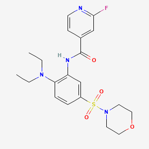 molecular formula C20H25FN4O4S B2637548 N-[2-(diethylamino)-5-morpholin-4-ylsulfonylphenyl]-2-fluoropyridine-4-carboxamide CAS No. 1241121-39-0
