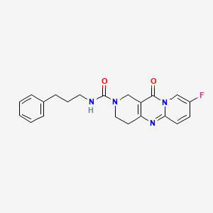 molecular formula C21H21FN4O2 B2637552 8-氟-11-氧代-N-(3-苯基丙基)-3,4-二氢-1H-二吡啶并[1,2-a:4',3'-d]嘧啶-2(11H)-甲酰胺 CAS No. 2034508-01-3