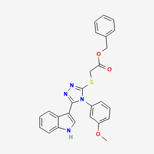 benzyl 2-((5-(1H-indol-3-yl)-4-(3-methoxyphenyl)-4H-1,2,4-triazol-3-yl)thio)acetate