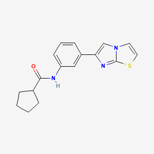molecular formula C17H17N3OS B2637563 N-(3-(imidazo[2,1-b]thiazol-6-yl)phenyl)cyclopentanecarboxamide CAS No. 893967-37-8