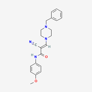 molecular formula C22H24N4O2 B2637579 (E)-3-(4-benzylpiperazin-1-yl)-2-cyano-N-(4-methoxyphenyl)acrylamide CAS No. 898920-70-2