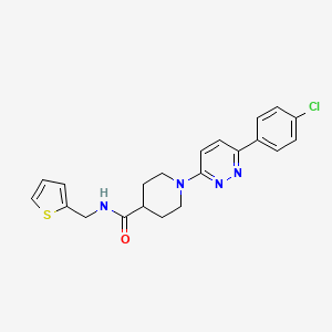 molecular formula C21H21ClN4OS B2637582 1-(6-(4-chlorophenyl)pyridazin-3-yl)-N-(thiophen-2-ylmethyl)piperidine-4-carboxamide CAS No. 1105217-91-1