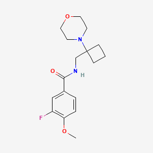 3-Fluoro-4-methoxy-N-[(1-morpholin-4-ylcyclobutyl)methyl]benzamide