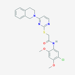molecular formula C23H23ClN4O3S B2637589 2-ethoxy-N-[5-(4-methyl-3-oxo-3,4-dihydroquinoxalin-2-yl)-1,3,4-oxadiazol-2-yl]benzamide CAS No. 1251625-62-3