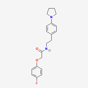 molecular formula C20H23FN2O2 B2637591 2-(4-fluorophenoxy)-N-(4-(pyrrolidin-1-yl)phenethyl)acetamide CAS No. 952993-41-8