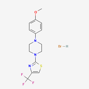molecular formula C15H17BrF3N3OS B2637595 1-(4-Methoxyphenyl)-4-[4-(trifluoromethyl)-1,3-thiazol-2-yl]piperazine hydrobromide CAS No. 1029988-93-9