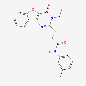 2-((3-ethyl-4-oxo-3,4-dihydrobenzofuro[3,2-d]pyrimidin-2-yl)thio)-N-(m-tolyl)acetamide