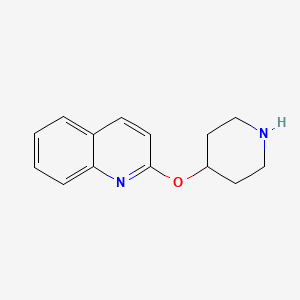 molecular formula C14H16N2O B2637600 2-(Piperidin-4-yloxy)quinoline CAS No. 817187-41-0