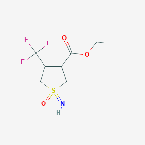 molecular formula C8H12F3NO3S B2637605 Ethyl 1-imino-1-oxo-4-(trifluoromethyl)thiolane-3-carboxylate CAS No. 2230803-72-0