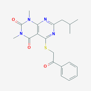 1,3-Dimethyl-7-(2-methylpropyl)-5-phenacylsulfanylpyrimido[4,5-d]pyrimidine-2,4-dione