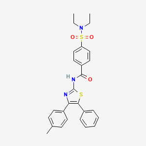 molecular formula C27H27N3O3S2 B2637610 4-(二乙基氨磺酰基)-N-[4-(4-甲苯基)-5-苯基-1,3-噻唑-2-基]苯甲酰胺 CAS No. 312747-30-1