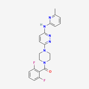 molecular formula C21H20F2N6O B2637613 (2,6-二氟苯基)(4-(6-((6-甲基吡啶-2-基)氨基)嘧啶-3-基)哌嗪-1-基)甲苯酮 CAS No. 1021038-61-8
