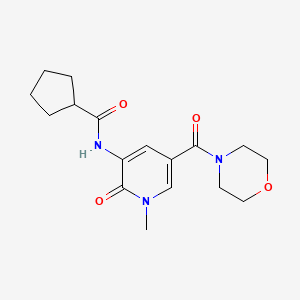 molecular formula C17H23N3O4 B2637617 N-(1-methyl-5-(morpholine-4-carbonyl)-2-oxo-1,2-dihydropyridin-3-yl)cyclopentanecarboxamide CAS No. 1207037-45-3