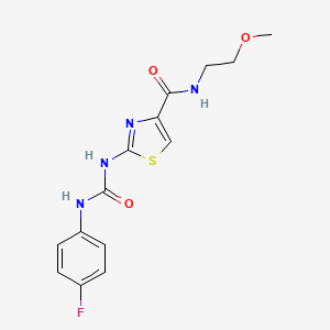 2-(3-(4-fluorophenyl)ureido)-N-(2-methoxyethyl)thiazole-4-carboxamide