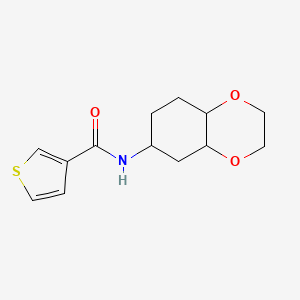 molecular formula C13H17NO3S B2637638 N-(octahydrobenzo[b][1,4]dioxin-6-yl)thiophene-3-carboxamide CAS No. 1902908-48-8